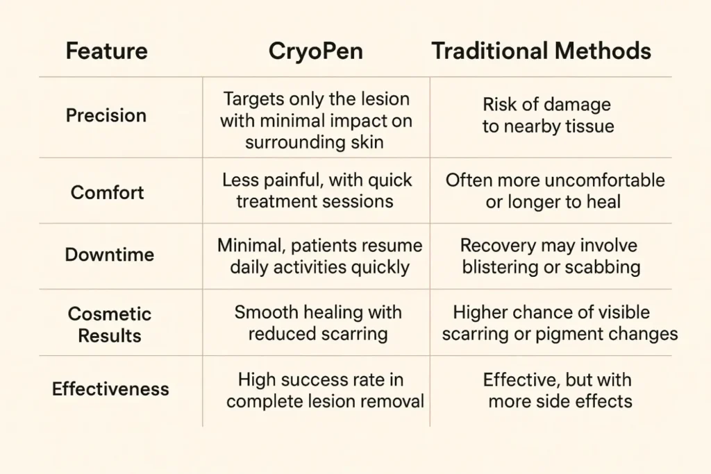 CryoPen treatment vs traditional methods for Seborrhoeic Keratosis removal Camborne